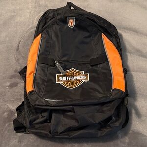 Harley-Davidson Black and Orange Gear Backpack